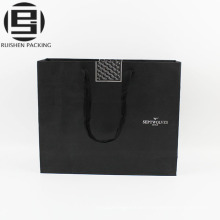 Black kraft paper bags rope handles